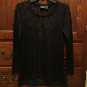 Sheer geometric pattern blouse